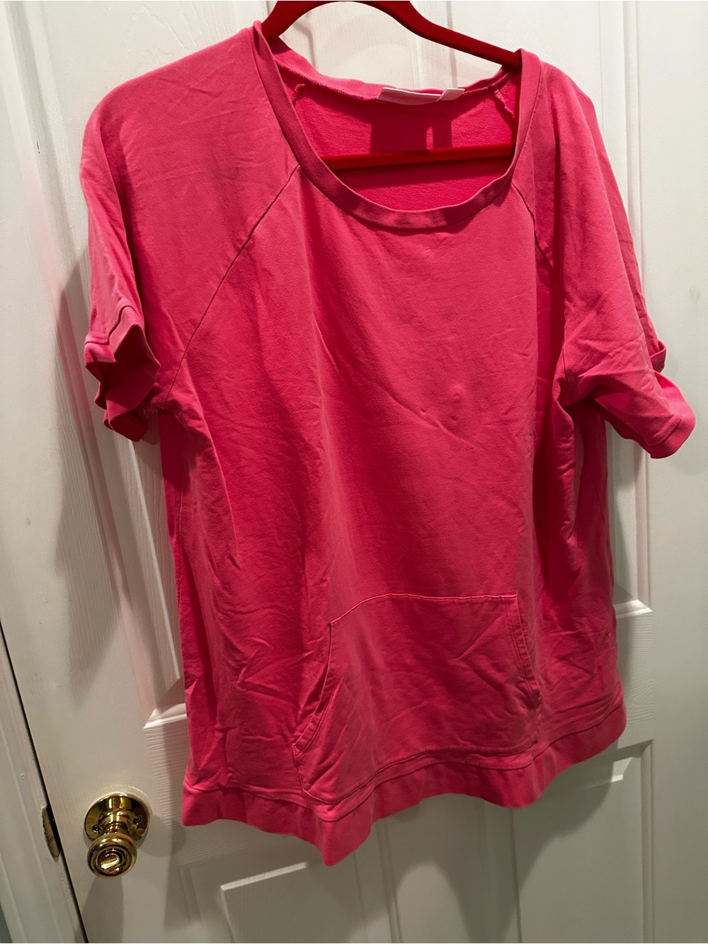 Belle by Kim Gravel Short Sleeve Pullover Top - Hot Pink